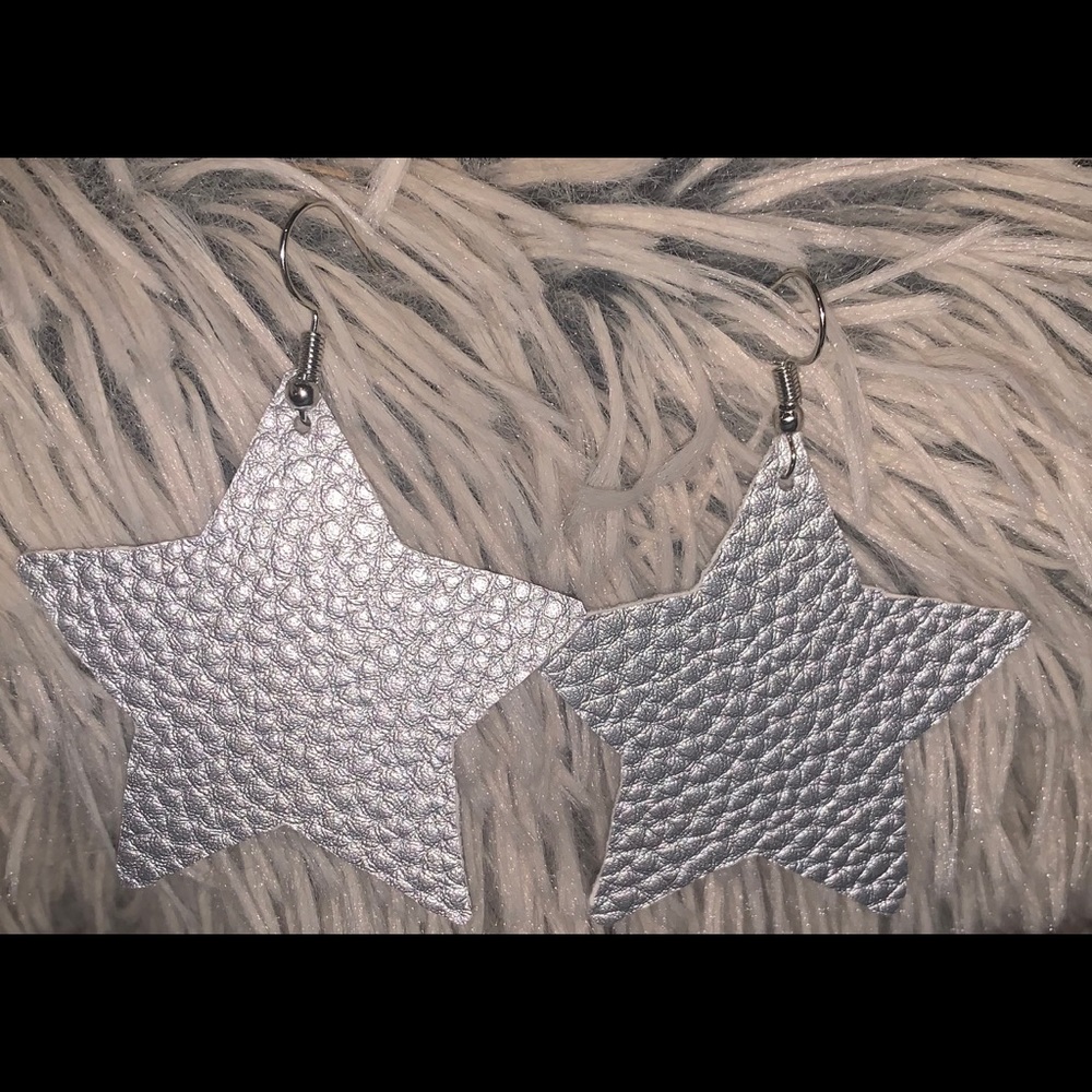 Silver star earrings